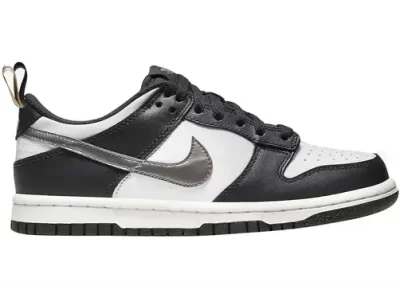 Nike Dunk Low Black White Metallic