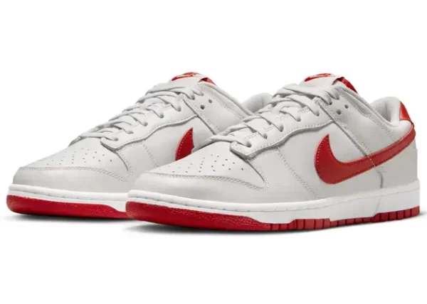 Nike Dunk Low Vast Grey Varsity Red - Image 3