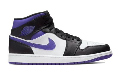 Air Jordan 1 Mid White Black Purple