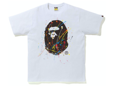 BAPE Paint Splatter Ape Head Tee