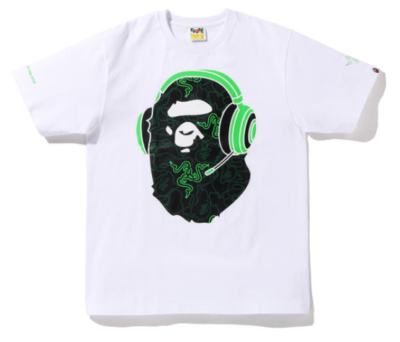 BAPE x Razer NEon Camo Ape Head Tee