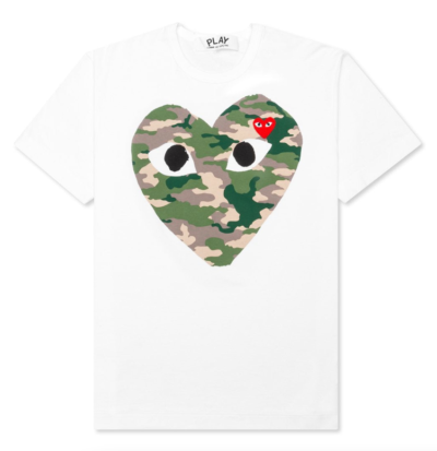 CDG Play Camouflage Heart T-shirt White