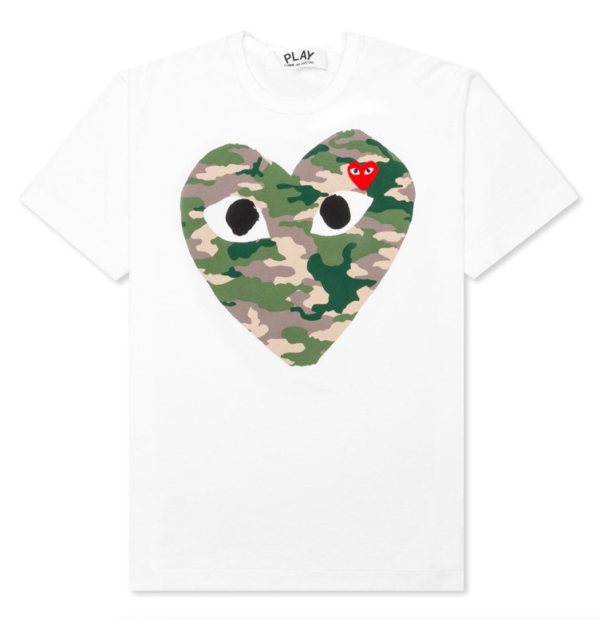 CDG Play Camouflage Heart T-shirt White