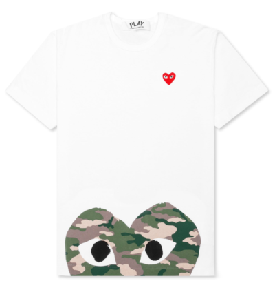 CDG Play Camouflage Edge Heart T-shirt White