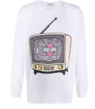 Lanvin L/S Logo Printed T-Shirt White