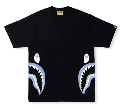 BAPE Glow in the Dark Side Shark Tee Black