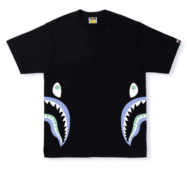 BAPE Glow in the Dark Side Shark Tee Black