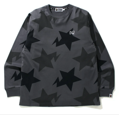 BAPE Sta Pattern Relaxed Fit L/S Tee Black