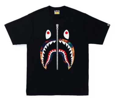 BAPE Tie Dye Shark Tee Black/Navy