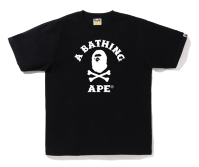 BAPE Ape Crossbone College Tee Black