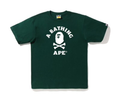 BAPE Ape Crossbone College Tee Green