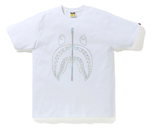 BAPE Hologram Outline Shark Tee White