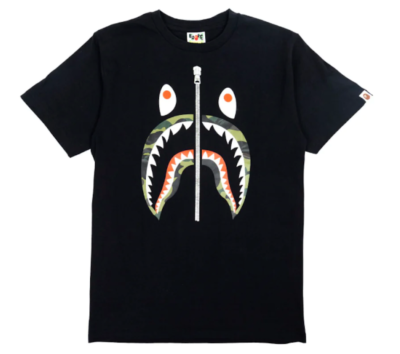 BAPE A Bathing Ape 1st Camo Shark Tee Black/Green