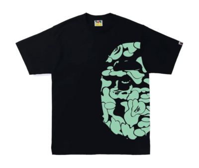 BAPE Text Code Camo Side Big Ape Head Tee Black