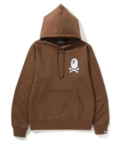 BAPE Color Ape Crossbone One Point Pullover Hoodie Brown