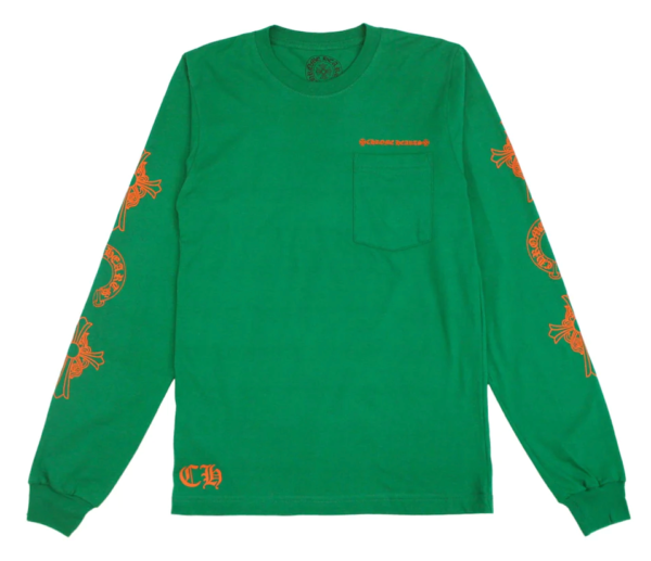 Chrome Hearts Horseshoe L/S T-shirt Green/Orange