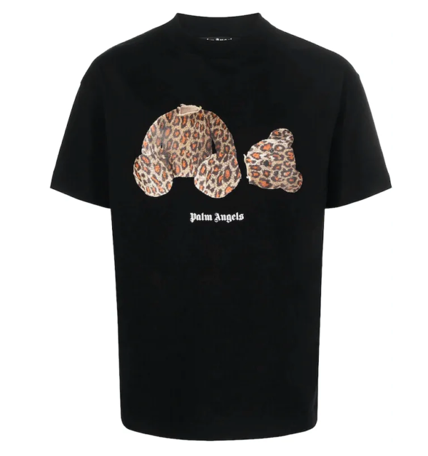 Palm Angels Leopard Bear Classic T-shirt Black/Multicolor