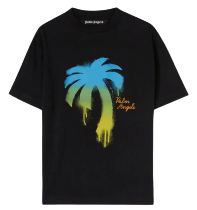 Palm Angels Sprayed Palm Classic T-Shirt Black/Green