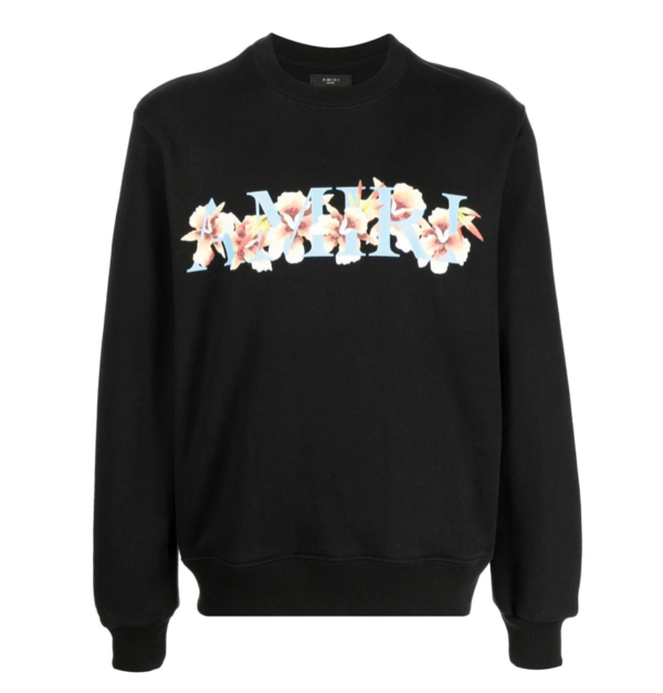 AMIRI floral-logo crew sweatshirt