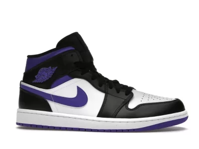 Air Jordan 1 Mid White Black Purple